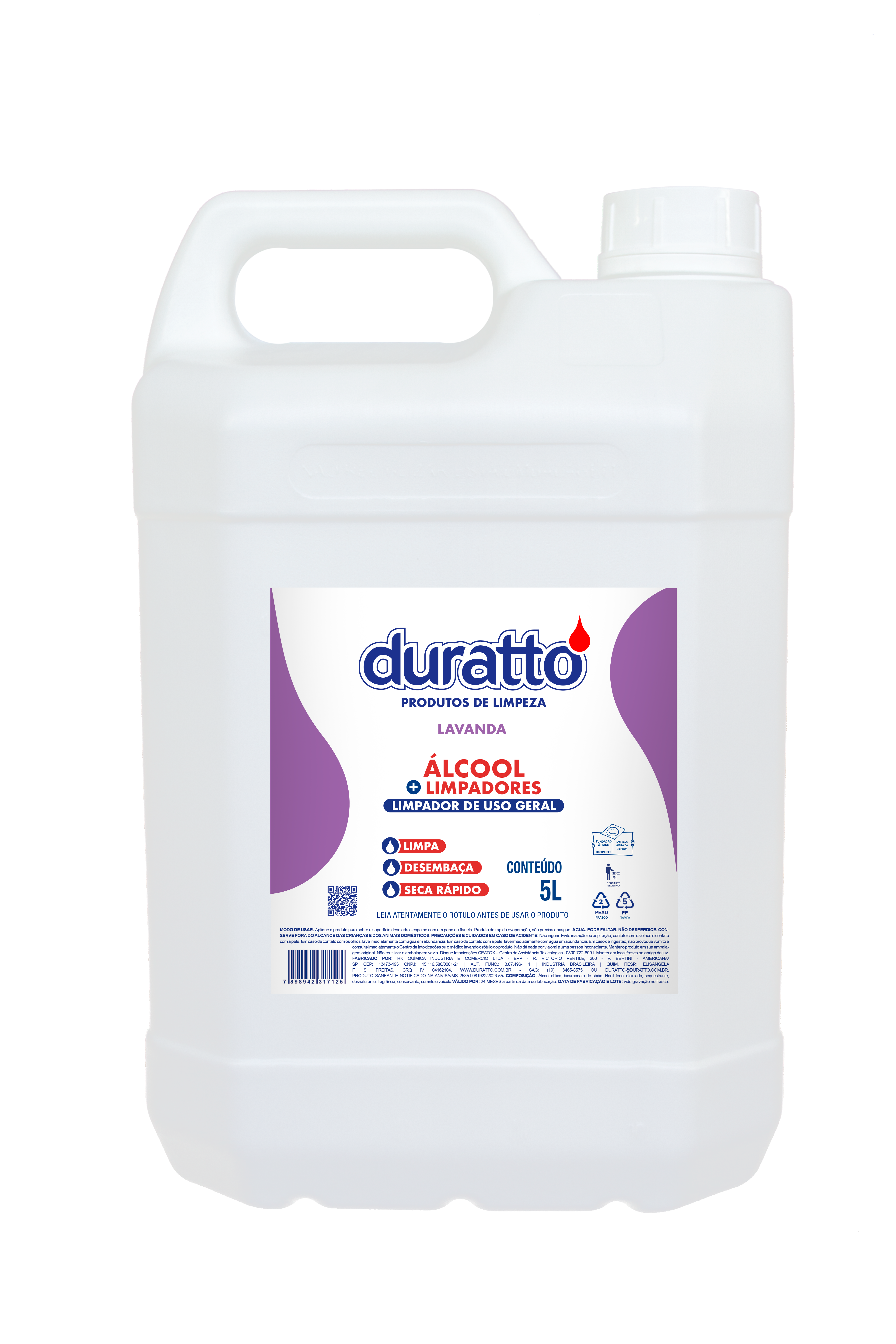 Álcool Limpador 5L Mockup Lavanda